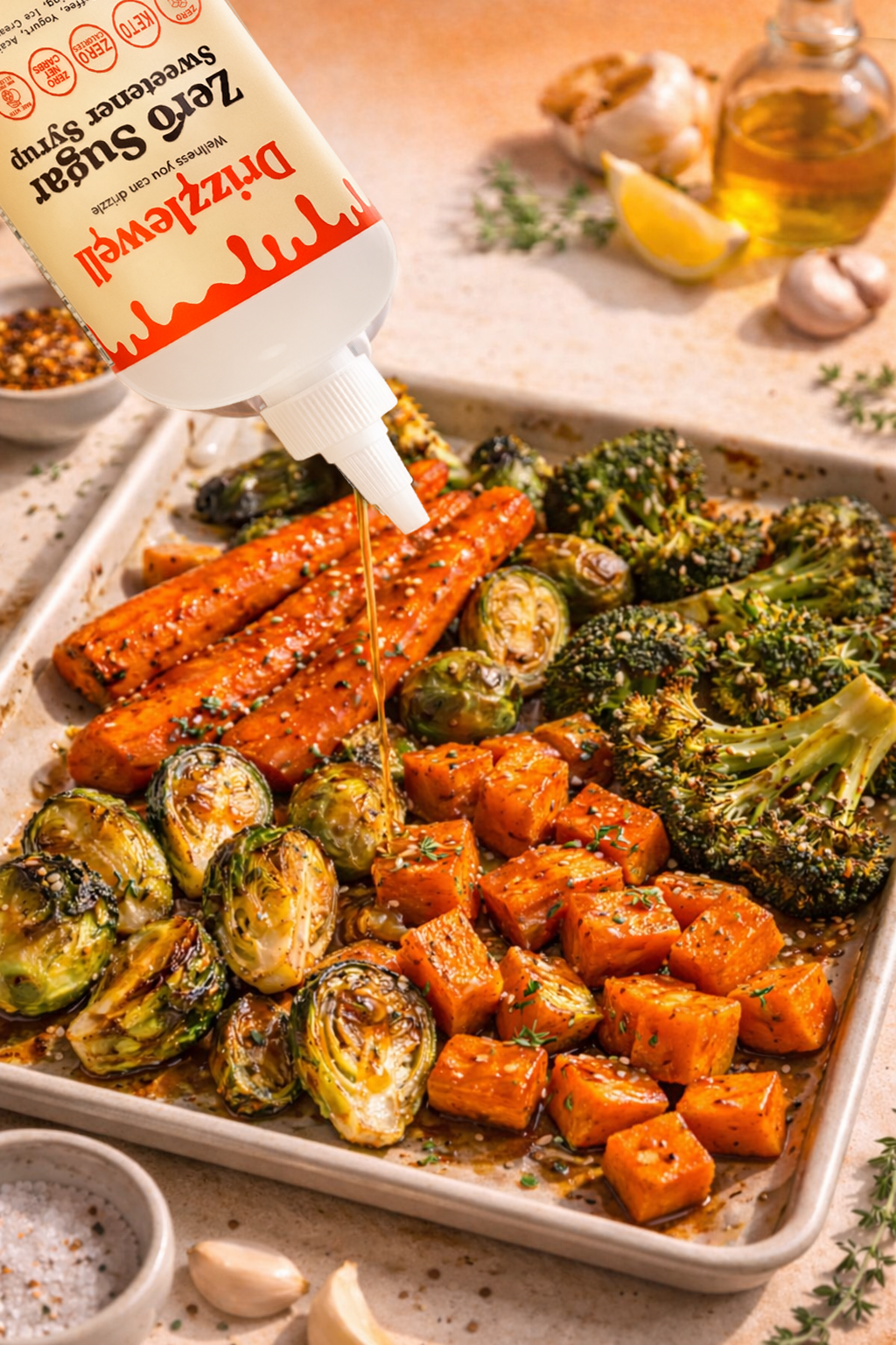 Sugar Free Glaze for Roasted Vegetables (Healthy, No Sugar, Keto Friendly)